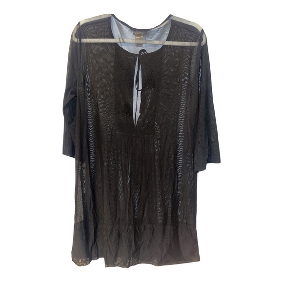 Tommy Bahama Black Sheer Swimsuit Coverup, Small - Picture 3 of 8